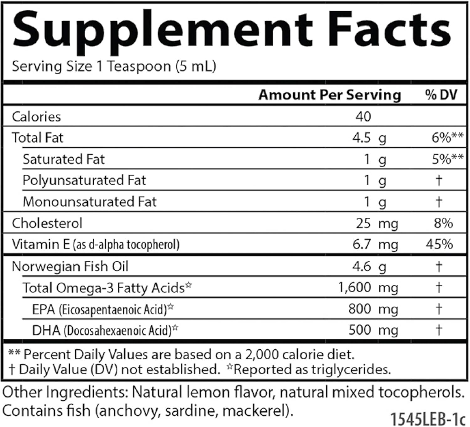 Carlson Special Edition 1600 mg Omega-3 Fish Oil Liquid Supplement - Norwegian, Wild-Caught & Sustainably Sourced Lemon Flavor - 500 mL