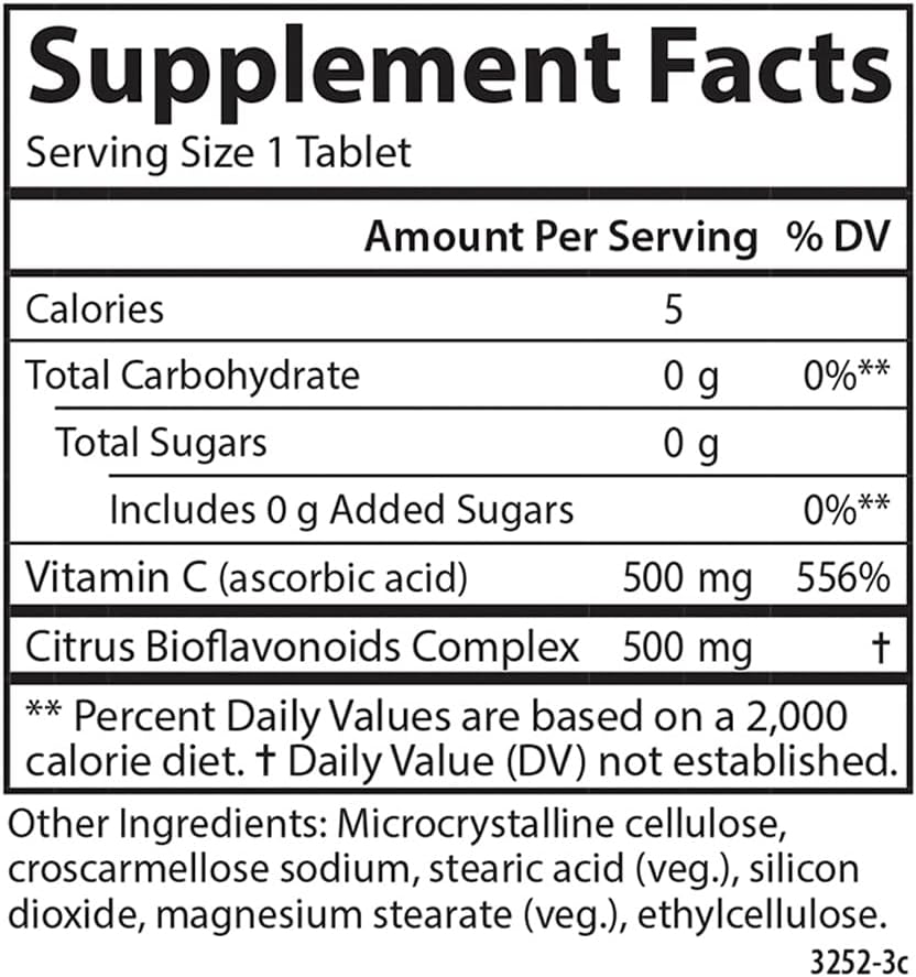 Carlson Super-C Complex: Vitamin C with Bioflavonoids for Immune Support & Antioxidant Benefits, 250 Vegetarian Tablets