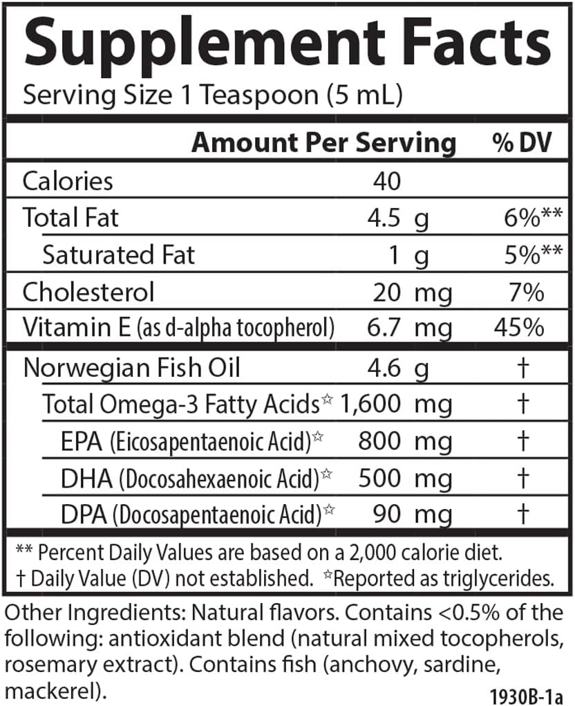 Carlson Very Finest Liquid Fish Oil Supplement, 1600 mg Omega-3s, Norwegian Wild-Caught Berry Flavor, 200 mL