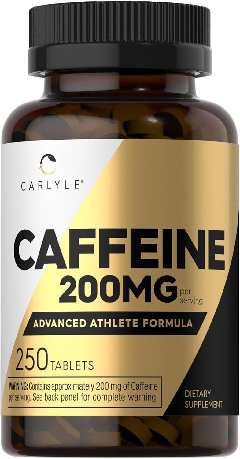 Carlyle 200mg Caffeine Pills - 250 Tablets for Athletes | Vegetarian, Non-GMO & Gluten Free Formula