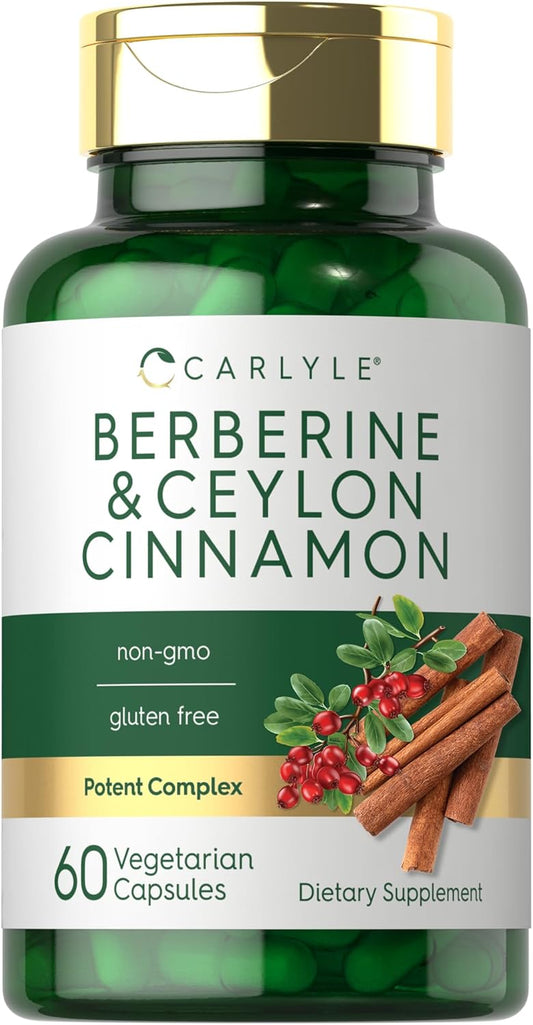 Carlyle Berberine Ceylon Cinnamon Complex 2000mg | 60 Capsules | Vegetarian, Non-GMO, Gluten-Free