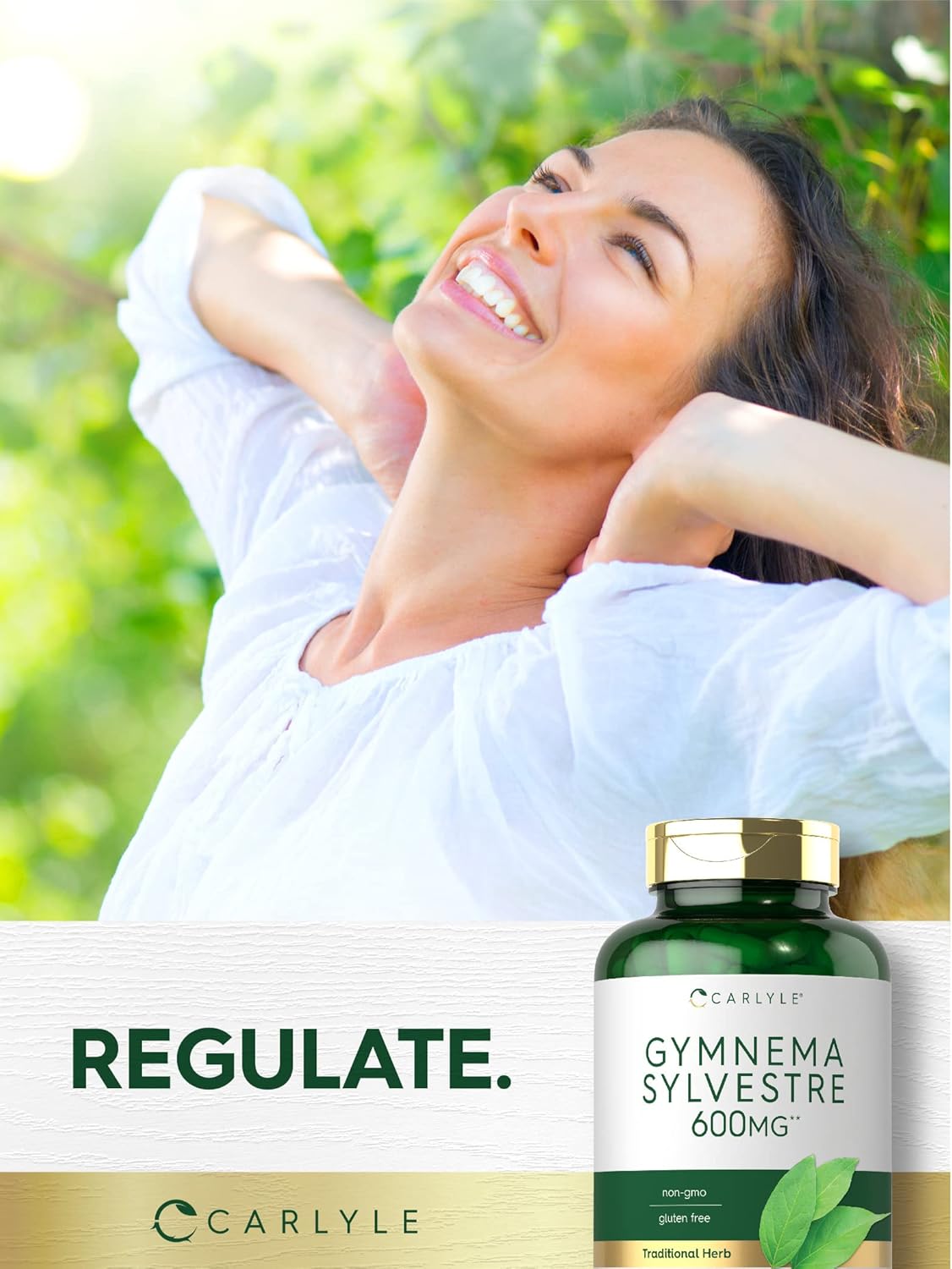 Carlyle Gymnema Sylvestre Capsules - 600mg - 200 Count - Non-GMO and Gluten Free Formula