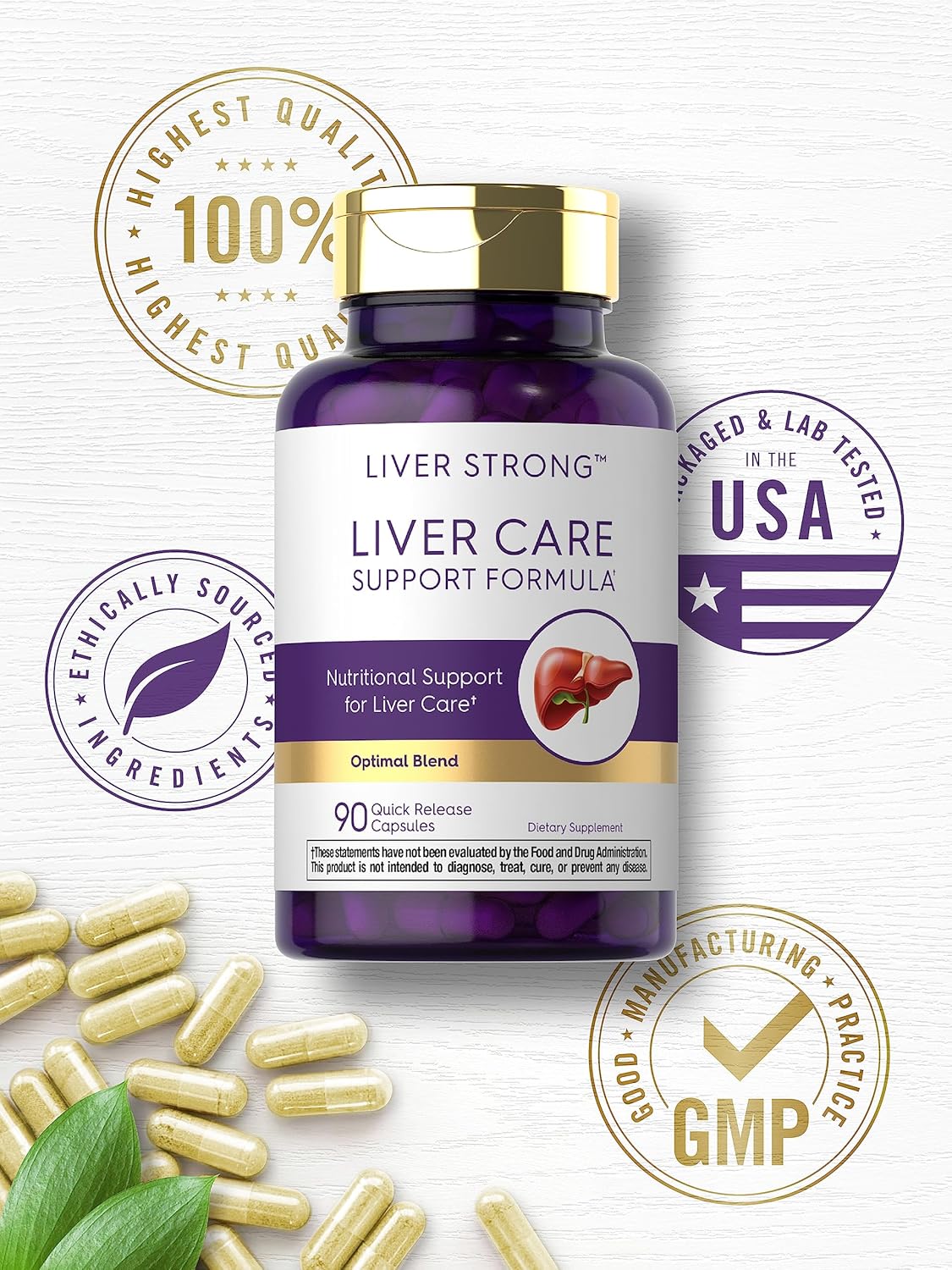 Carlyle Liver Support Capsules with Milk Thistle, Dandelion Root & Artichoke Leaf Extract - 90 Count - Non-GMO & Gluten Free Formula