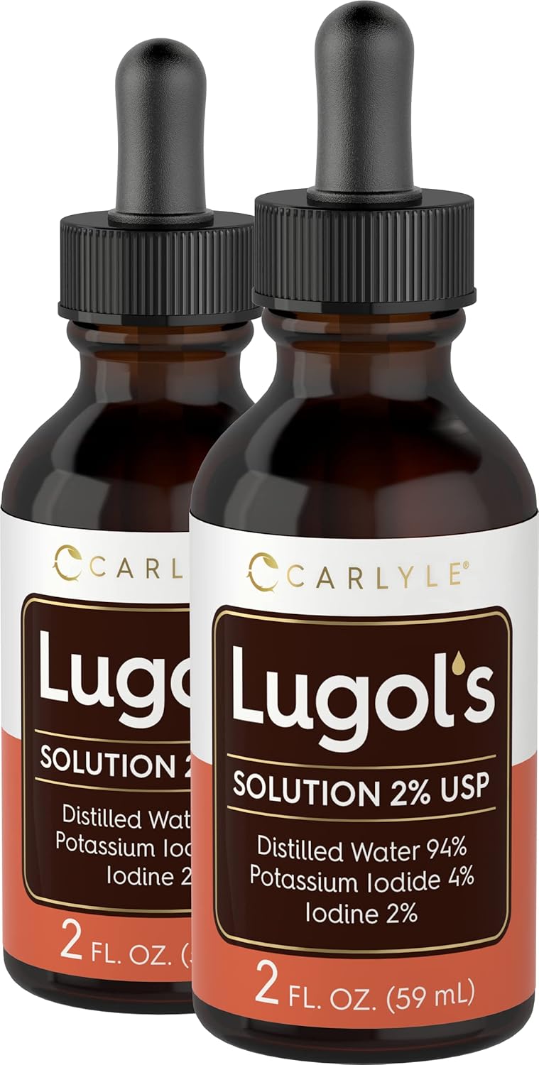 Carlyle Lugols Iodine Liquid Drops 2% | 2 fl oz (Pack of 2) | Potassium Iodide Solution