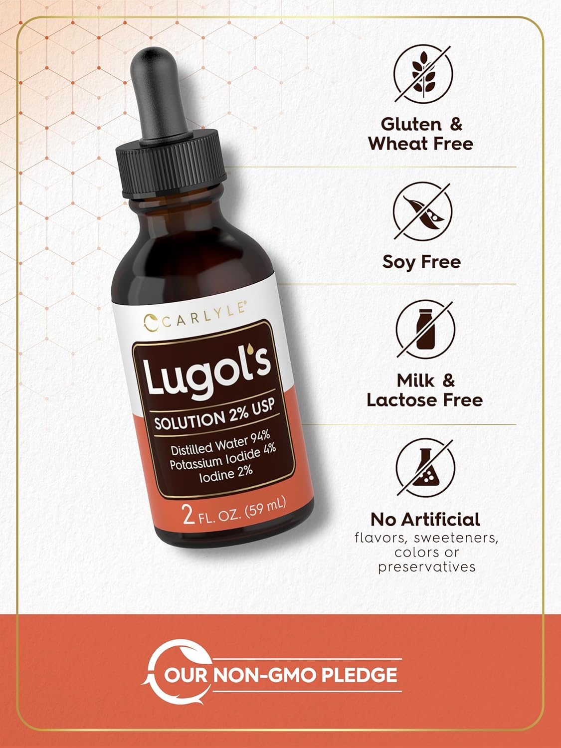 Carlyle Lugols Iodine Liquid Drops 2% | 2 fl oz (Pack of 2) | Potassium Iodide Solution