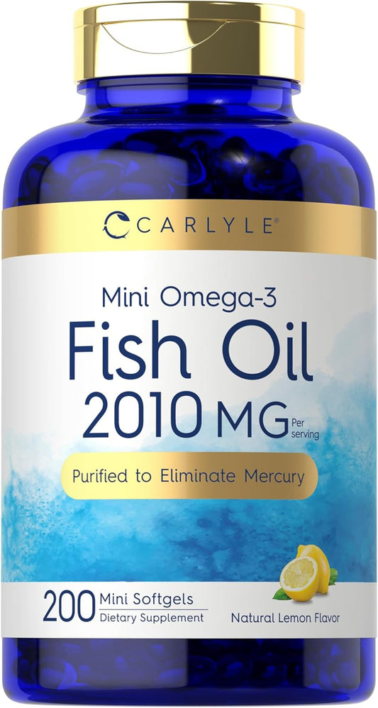 Carlyle Mini Fish Oil Softgels - 2010 mg Omega-3 Pills with EPA & DHA - Non-GMO & Gluten Free Supplement