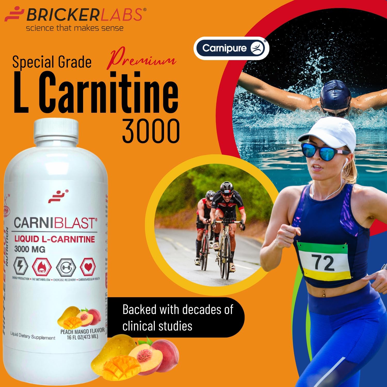 Carniblast Liquid L-Carnitine 3000 mg and Optiflow Blood Flow Supplement Combo, 60 Capsules - Boost Power and Performance