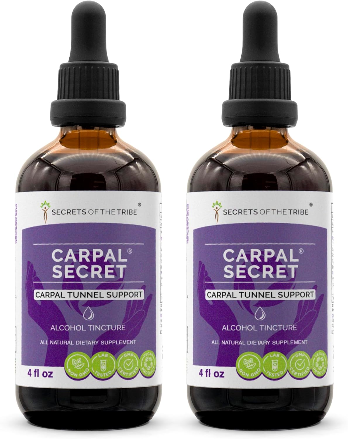 Carpal Secret Herbal Supplement Blend Drops for Carpal Tunnel Support - 2x4 fl oz Liquid Extract