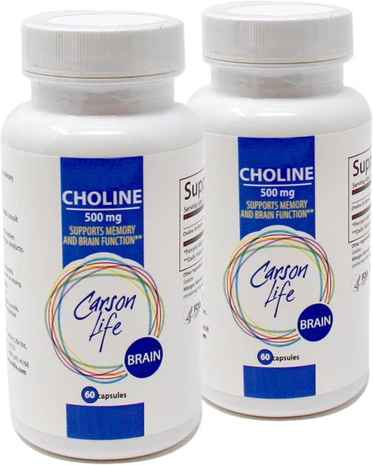 Carson Life Choline Supplement - 120 Capsules - Pack of 2