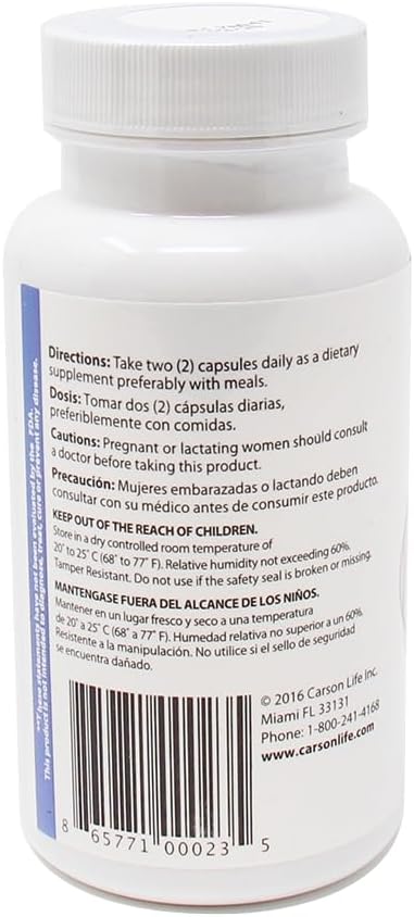 Carson Life Choline Supplement - 120 Capsules - Pack of 2