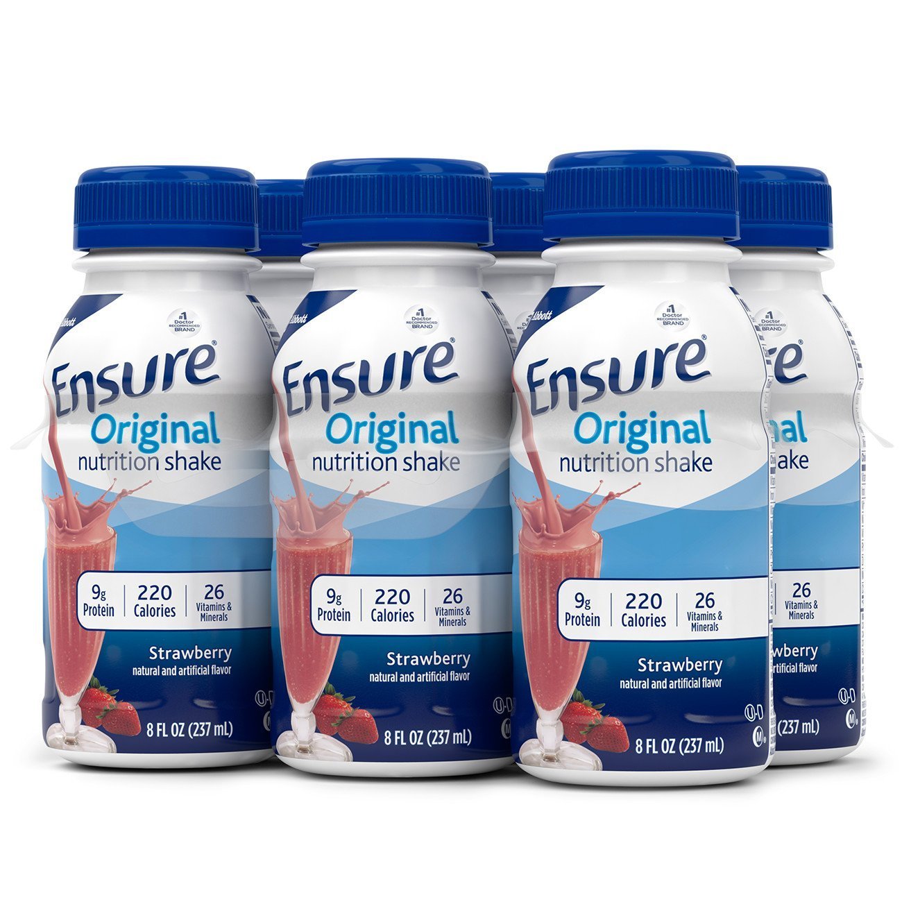 Case of 12 Ensure Original Nutrition Shake, Strawberry Flavor, 8 Ounces Each