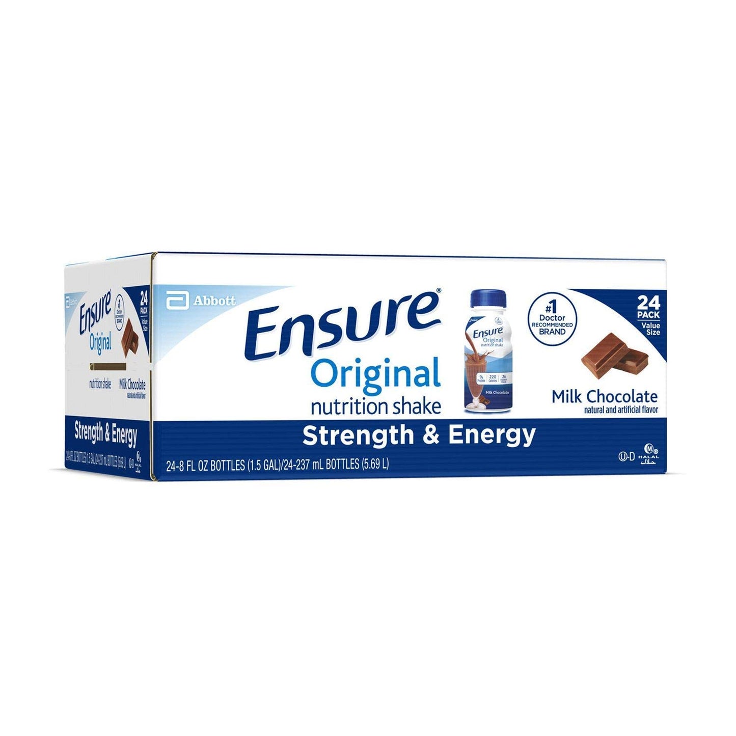 Case of 24 Ensure Original Therapeutic Milk Chocolate 8 Ounce Recloseable Cartons by Abbott 64937