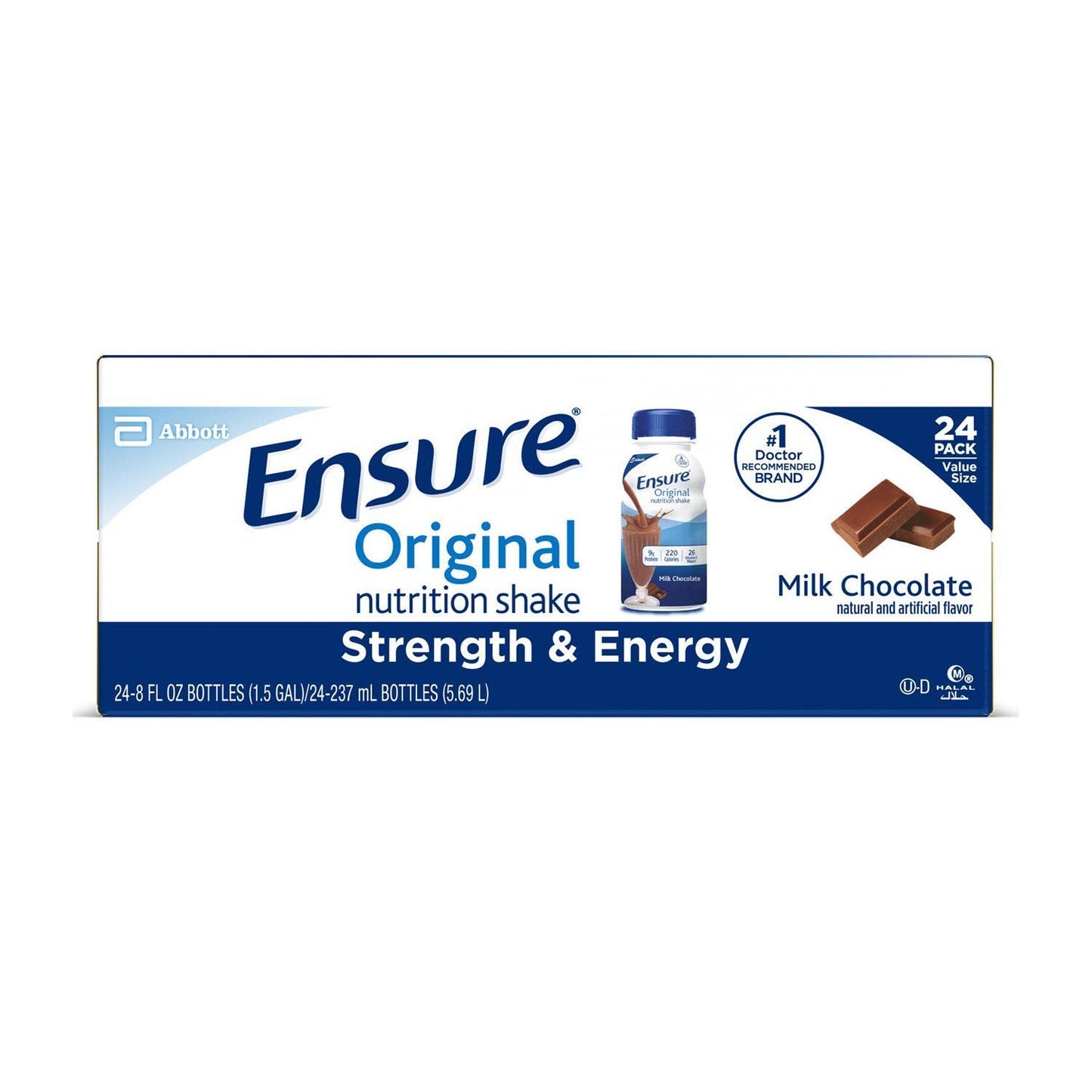 Case of 24 Ensure Original Therapeutic Milk Chocolate 8 Ounce Recloseable Cartons by Abbott 64937