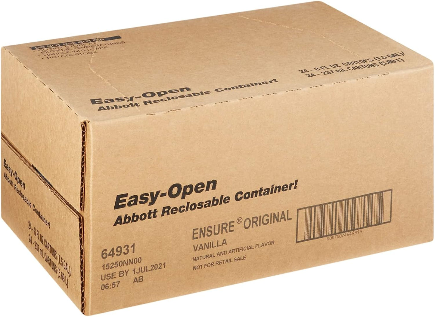 Case of 24 Ensure Original Therapeutic Nutrition Vanilla 8 Ounce Cans for Health and Wellness