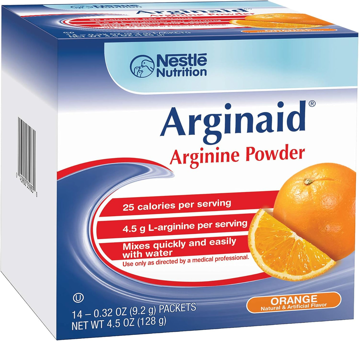 Case of 56 Packets Nestle Resource Arginaid Drink Mix Orange for Nutritional Support