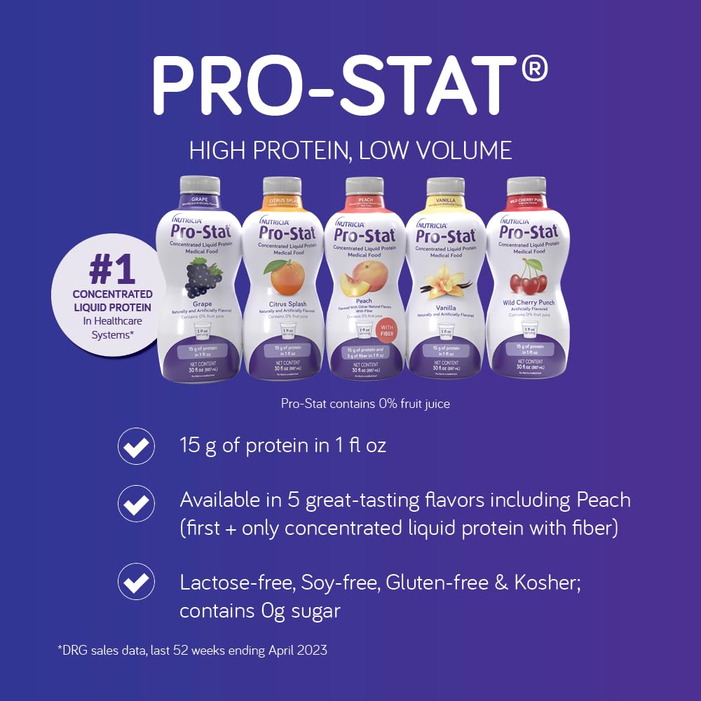 Case of 6 Pro-Stat Concentrated Liquid Protein Medical Food - Vanilla Flavor, 30 Fl Oz Bottle