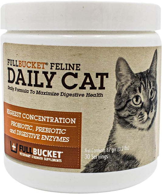 Cat Probiotic Powder for Diarrhea, Gas, Gut Health - Prebiotics & Enzymes, 30 Servings