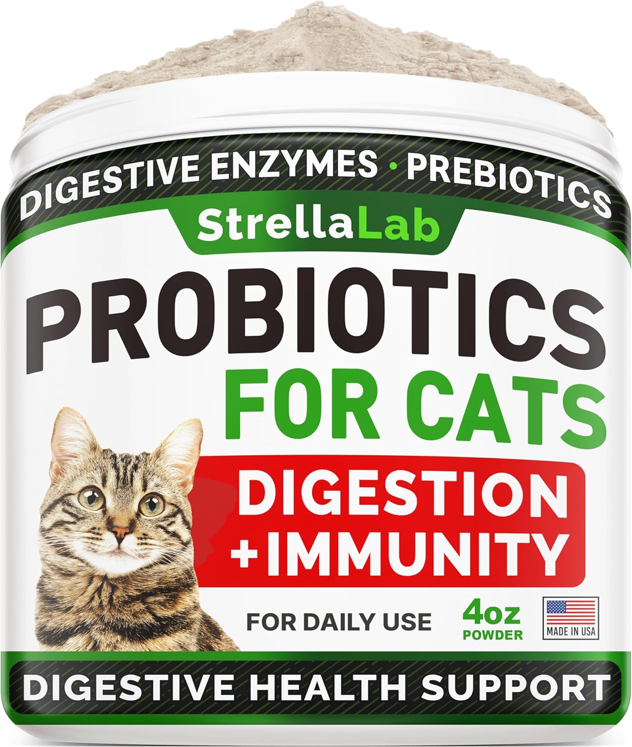 Cat Probiotic Powder for Digestive Health - Indoor Cat Probiotics for Diarrhea, Constipation Relief, and Overall Wellness - Pet Health Supplement for Cats