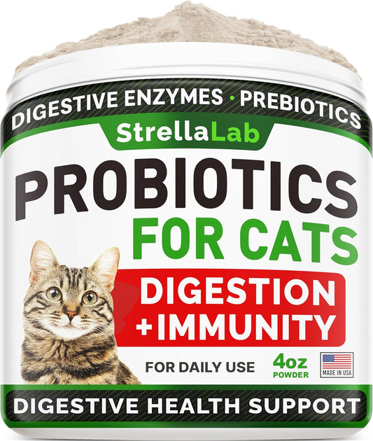 Cat Probiotic Powder for Digestive Health - Indoor Cat Probiotics for Diarrhea, Constipation Relief, and Overall Wellness - Pet Health Supplement for Cats