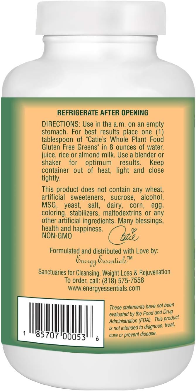 Catie's Organic Gluten Free Greens: Whole Food Nutrition for Optimal Health & Vitality