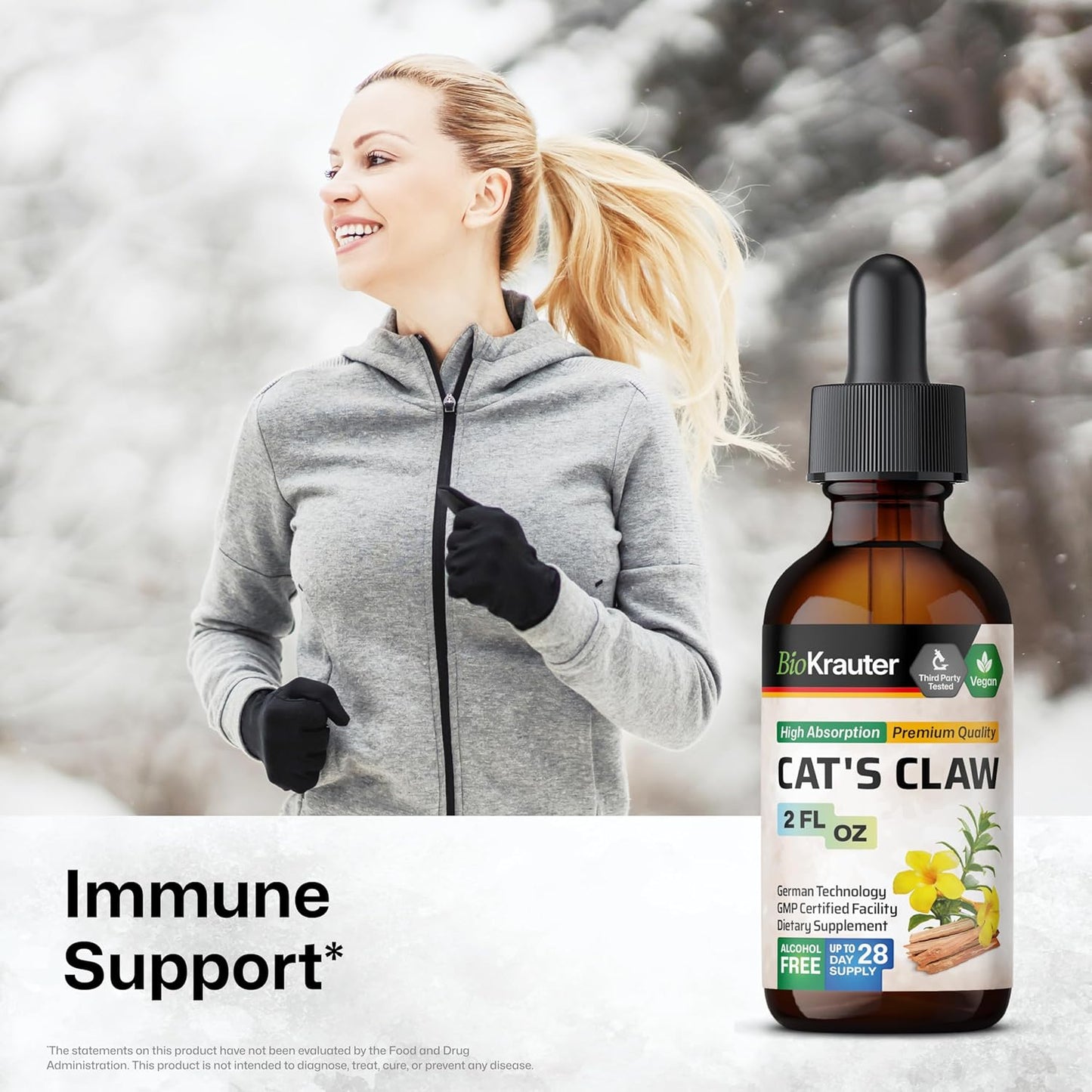 Cats Claw Tincture and Stinging Nettle Capsules Combo - Natural Herbal Supplement Pack