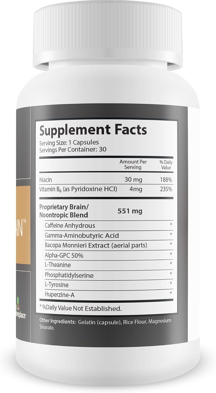Cavanzo Brain Support Capsules with Frankincense for Memory, Focus, and Clarity - Improved Brain Function and Stamina