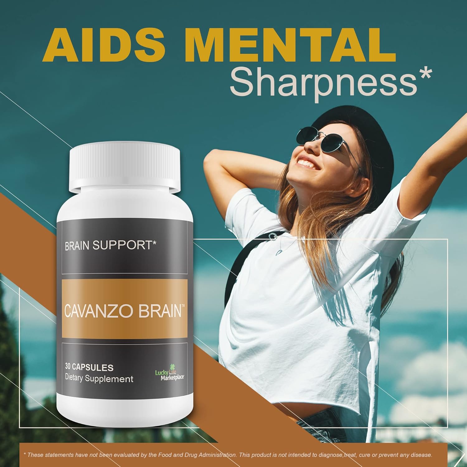 Cavanzo Brain Support Capsules with Frankincense for Memory, Focus, and Clarity - Improved Brain Function and Stamina