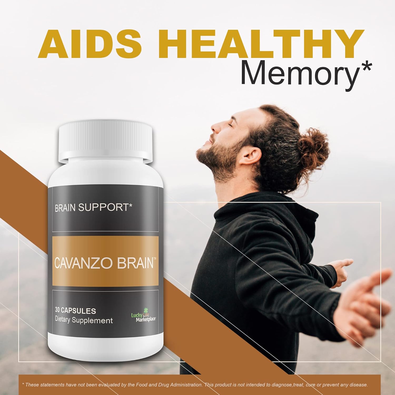 Cavanzo Brain Support Capsules with Frankincense for Memory, Focus, and Clarity - Improved Brain Function and Stamina