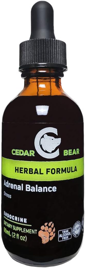 Cedar Bear Naturales Adrenal Balance Liquid Herbal Supplement - Fight Fatigue, Manage Stress, Increase Energy - 2 fl oz