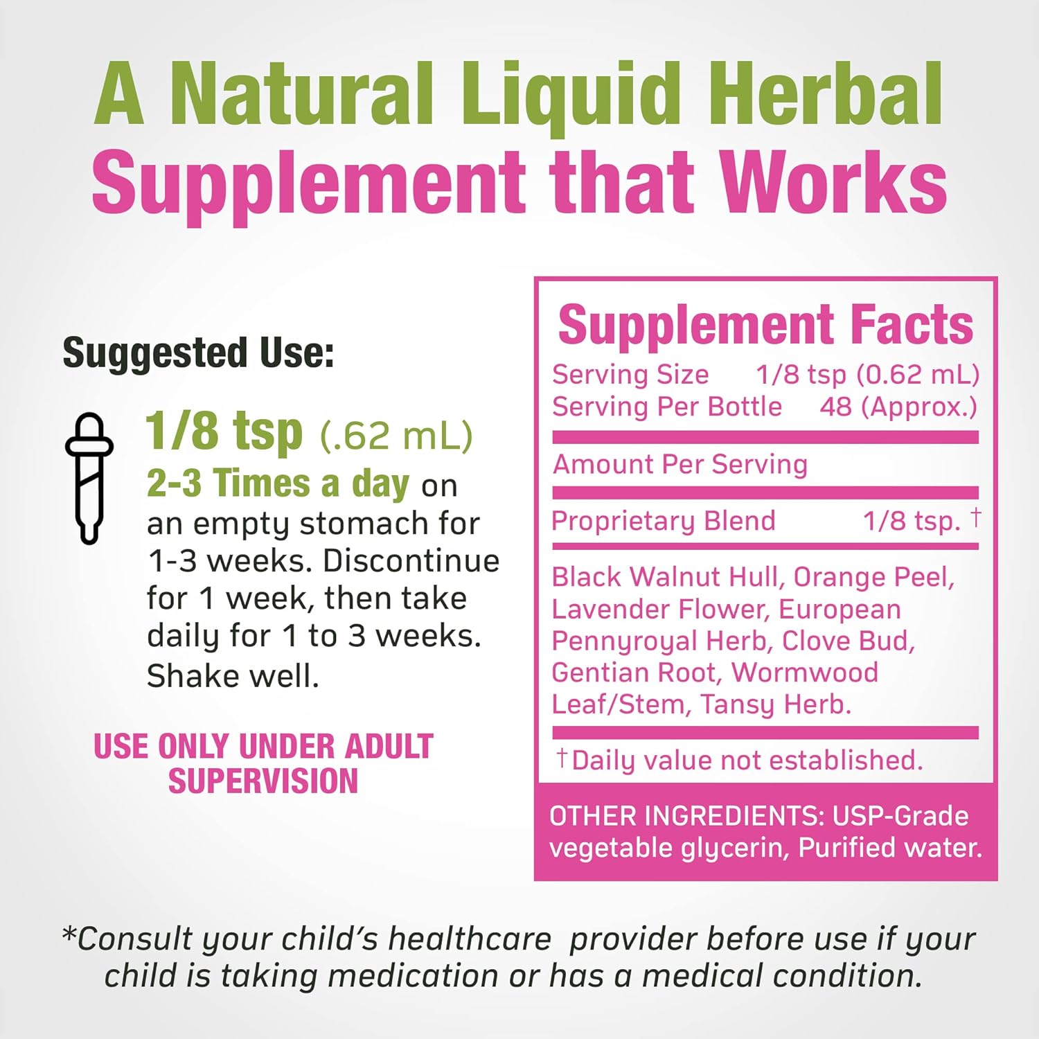 Cedar Bear Naturales Intestinal Cleanse for Kids - Alcohol-Free Liquid Herbal Supplement with Natural Herbs for Detox and Digestive Cleanse, 1 fl oz