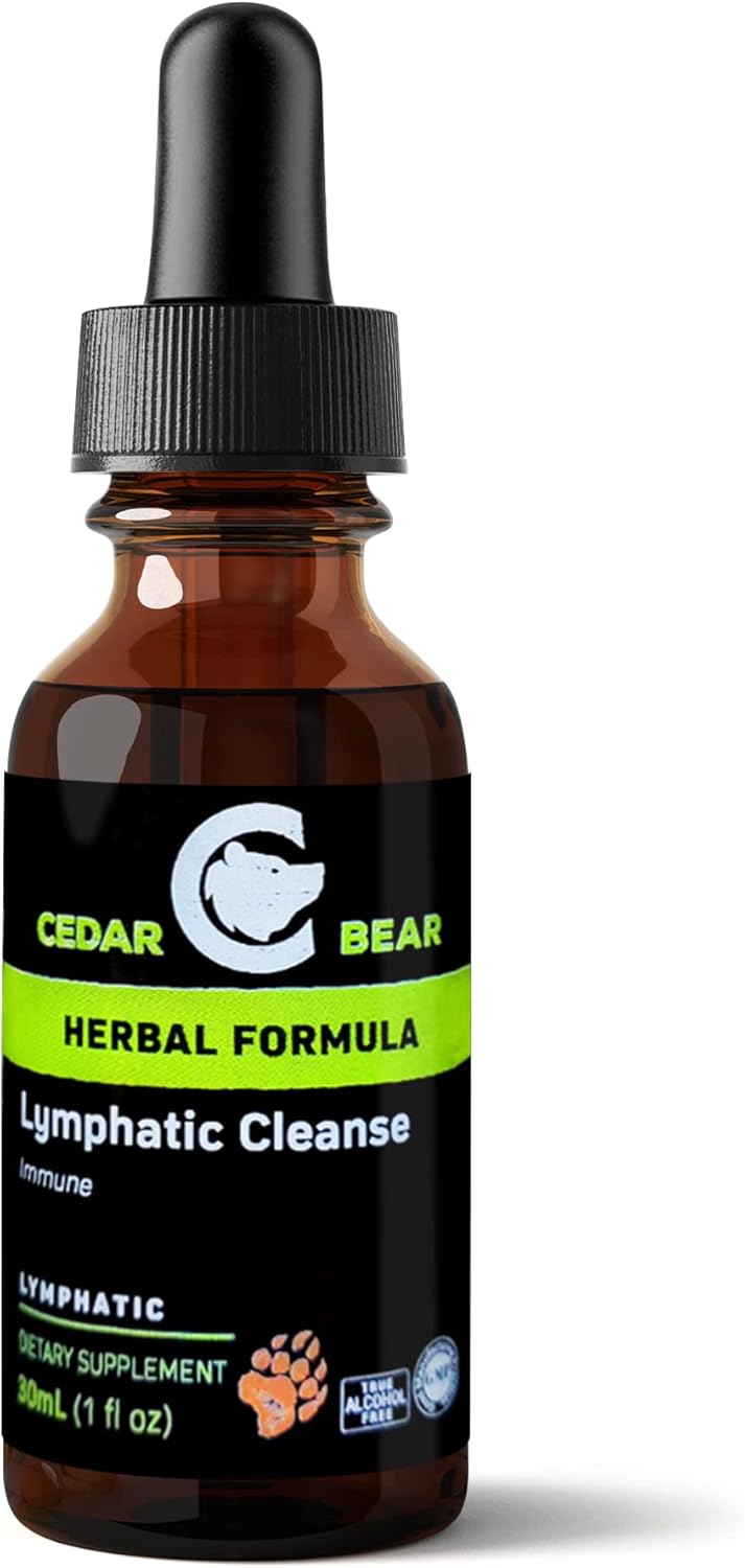 Cedar Bear Naturales Lymphatic Cleanse Supplement - Alcohol-Free Liquid Herbal Drops for Immune Support and Drainage, 1 fl oz