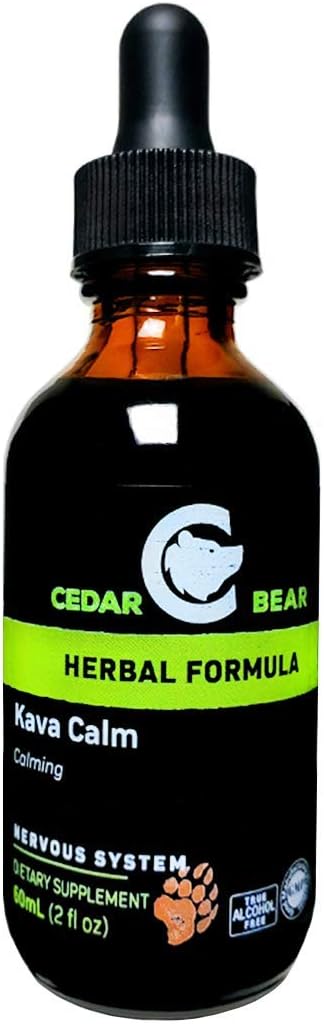 Cedar Bear Naturals Kava Calm Liquid Herbal Supplement for Central Nervous & Digestive Systems - 2 FL Oz