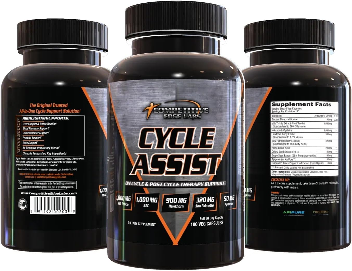 CEL Cycle Assist: Advanced On Cycle Support with Liver and Organ Protection - 60 Servings, Milk Thistle, Saw Palmetto, Hawthorne