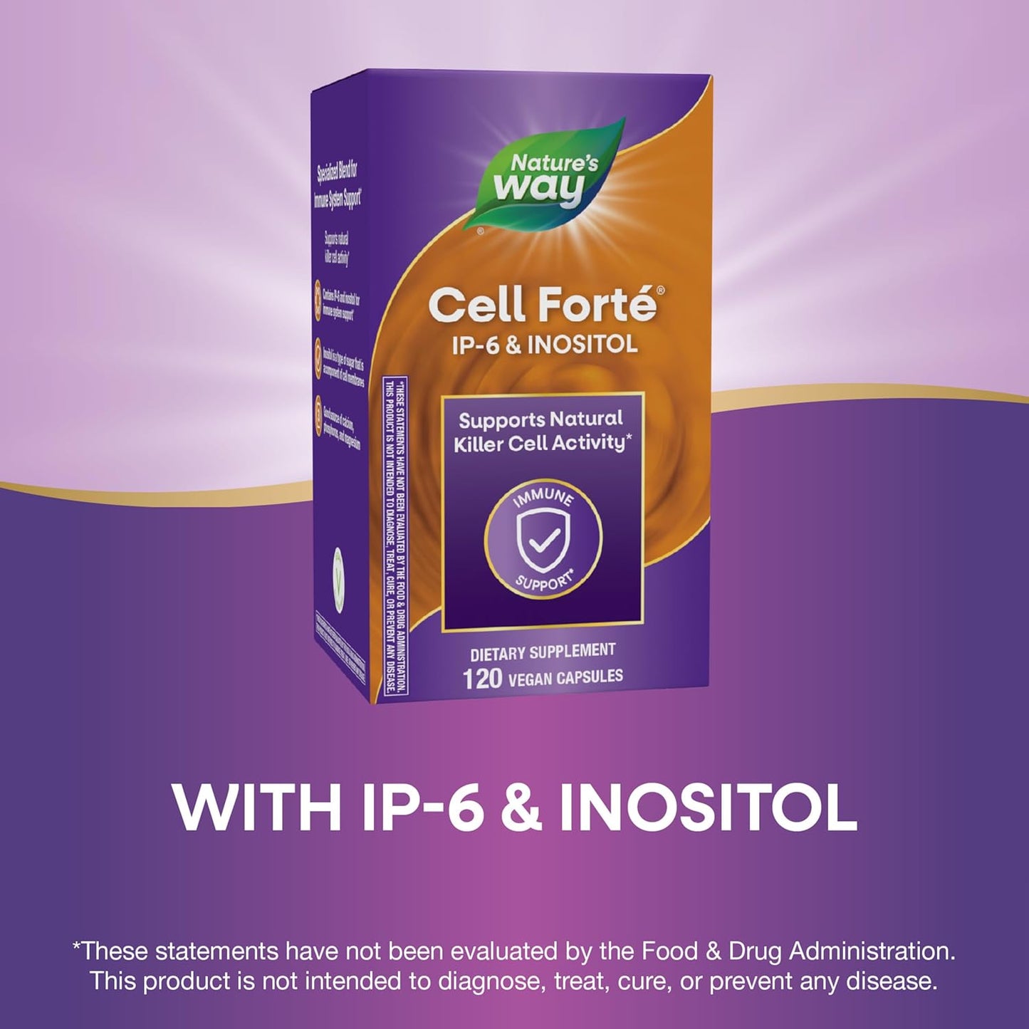 Cell Forté IP-6 & Inositol by Nature's Way - Immune Support with Calcium, Phosphorus, and Magnesium - 120 Capsules, Gluten-Free and Vegan