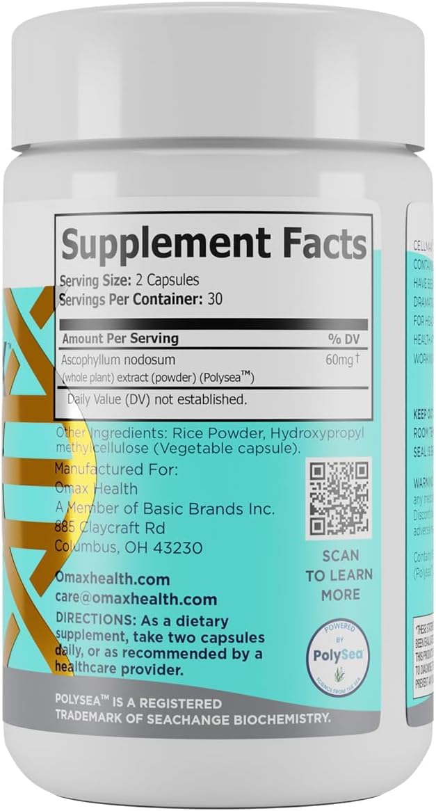 Cellmax - Clinically Proven Cellular Health Support with PolySea Seaweed Extract, Antioxidant Protection, Collagen Boost, Immune Function, Sustainable Formula