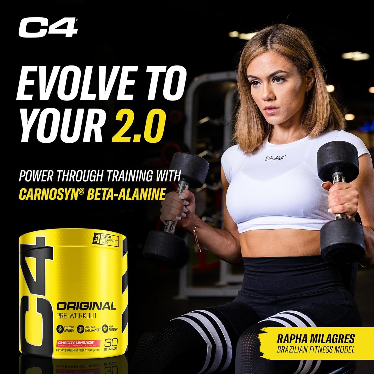 Cellucor C4 Original Cherry Limeade Pre Workout Powder - Sugar Free Energy with Vitamin C for Immune Support - 30 Servings