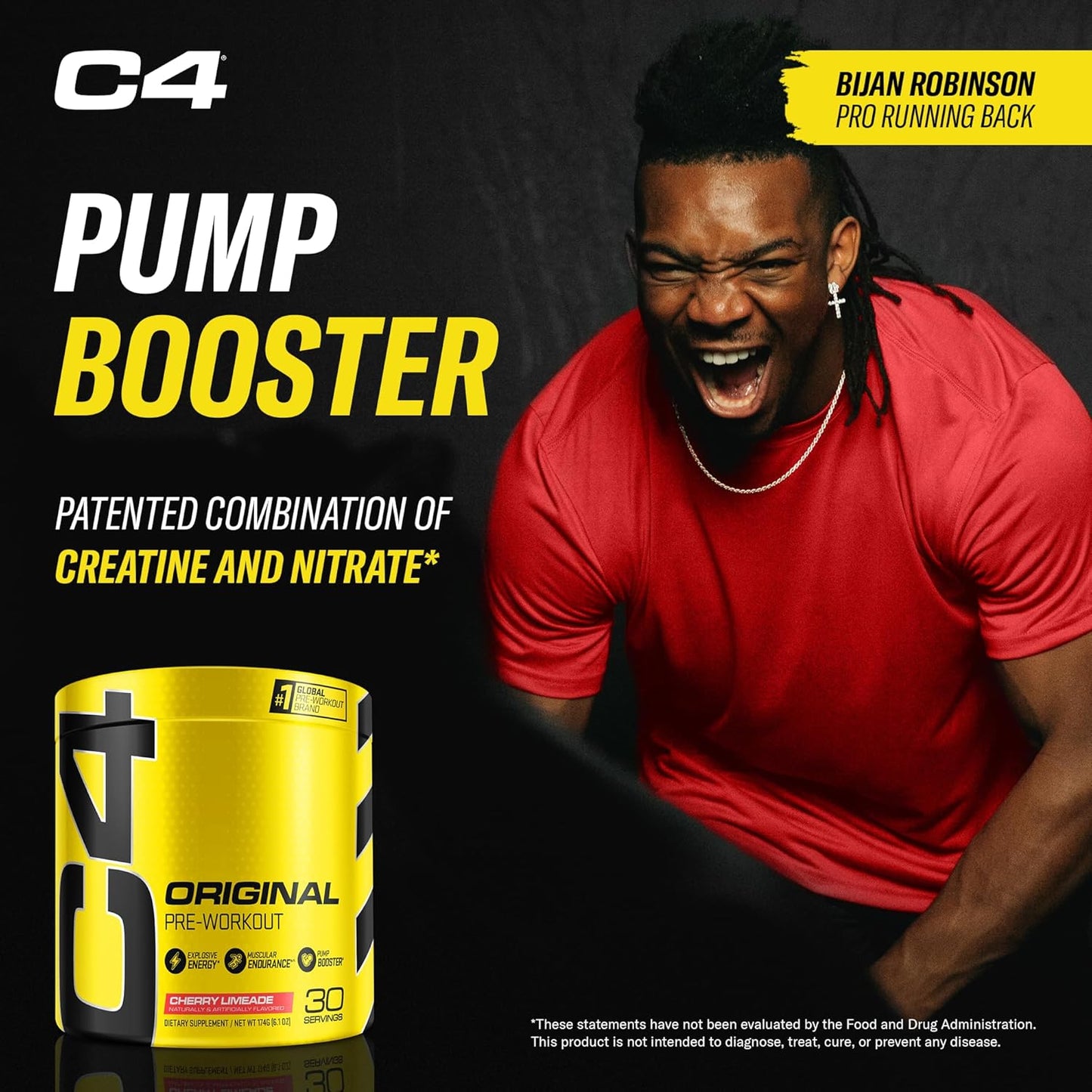 Cellucor C4 Original Cherry Limeade Pre Workout Powder - Sugar Free Energy with Vitamin C for Immune Support - 30 Servings