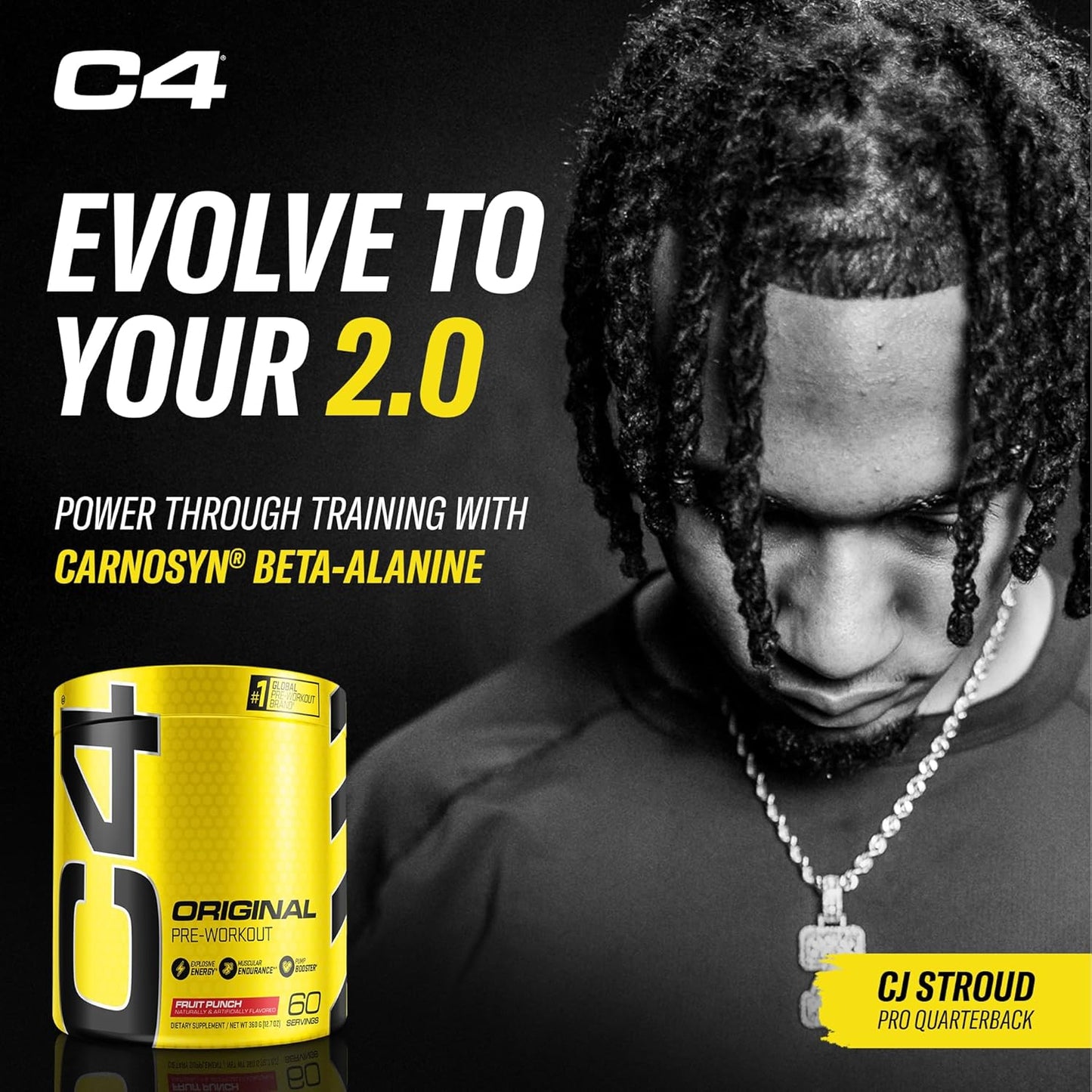 Cellucor C4 Original Fruit Punch Pre Workout Powder - Immune Support with Vitamin C - Sugar Free Energy for Men & Women - 60 Servings