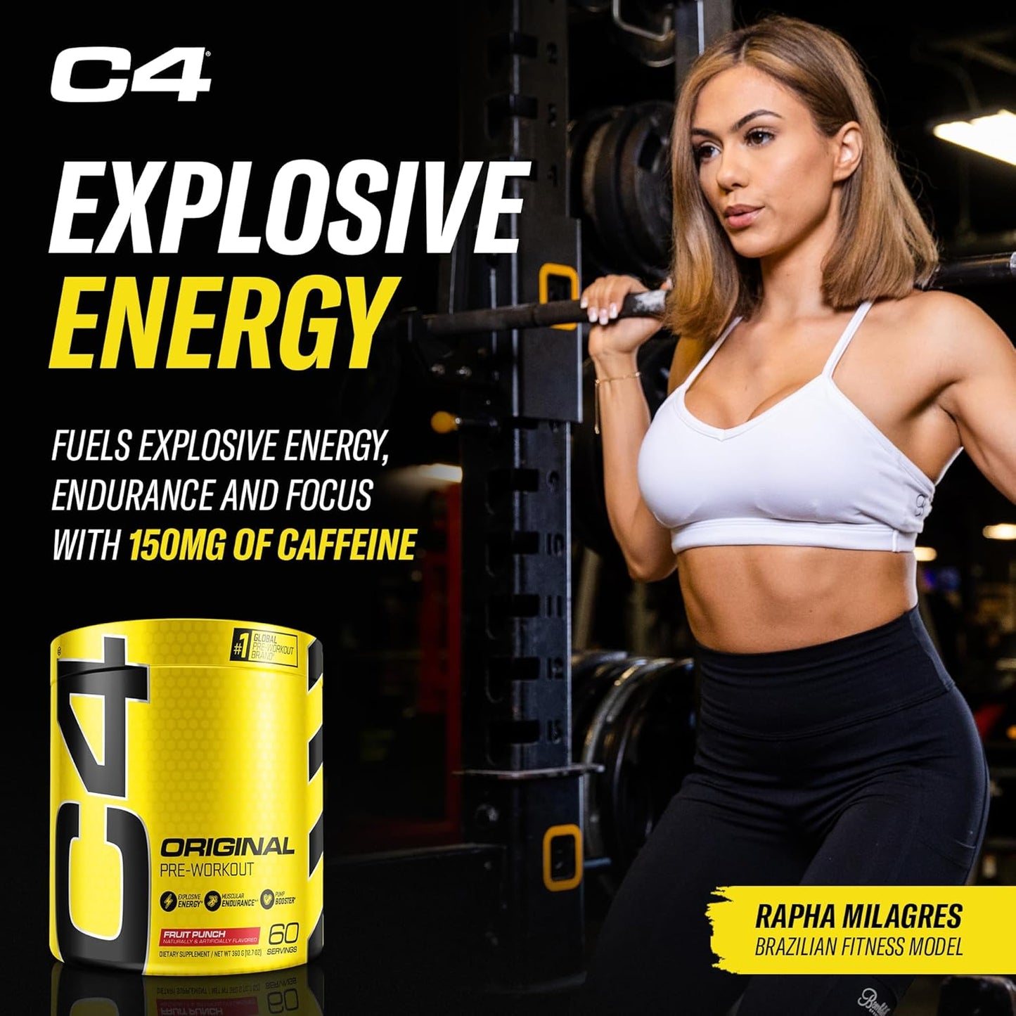 Cellucor C4 Original Fruit Punch Pre Workout Powder - Immune Support with Vitamin C - Sugar Free Energy for Men & Women - 60 Servings