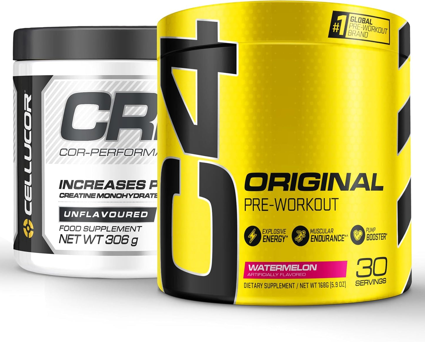 Cellucor C4 Original Pre Workout Powder & Cor Performance Creatine Bundle, Watermelon Flavor, 30 Servings + 72 Servings
