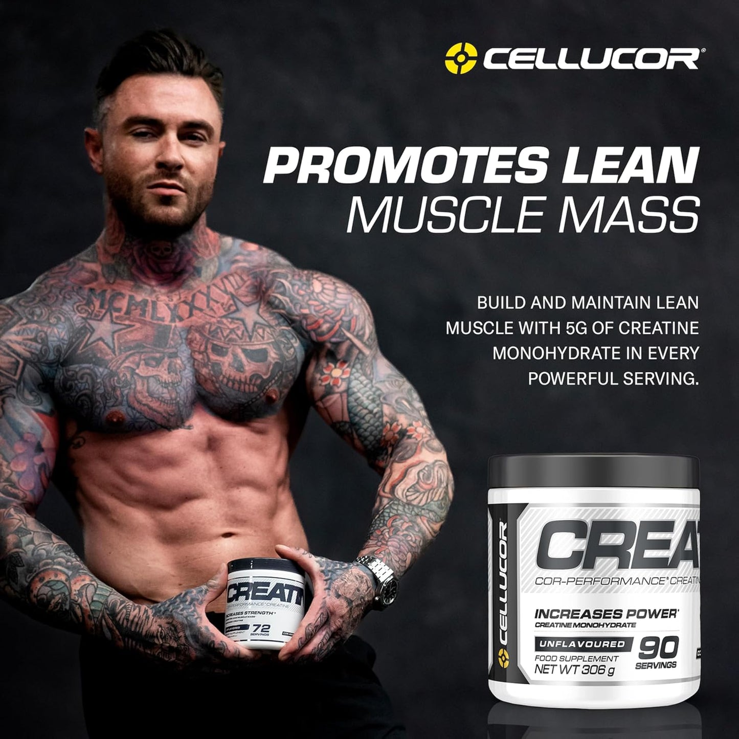 Cellucor C4 Original Pre Workout Powder & Cor Performance Creatine Bundle, Watermelon Flavor, 30 Servings + 72 Servings
