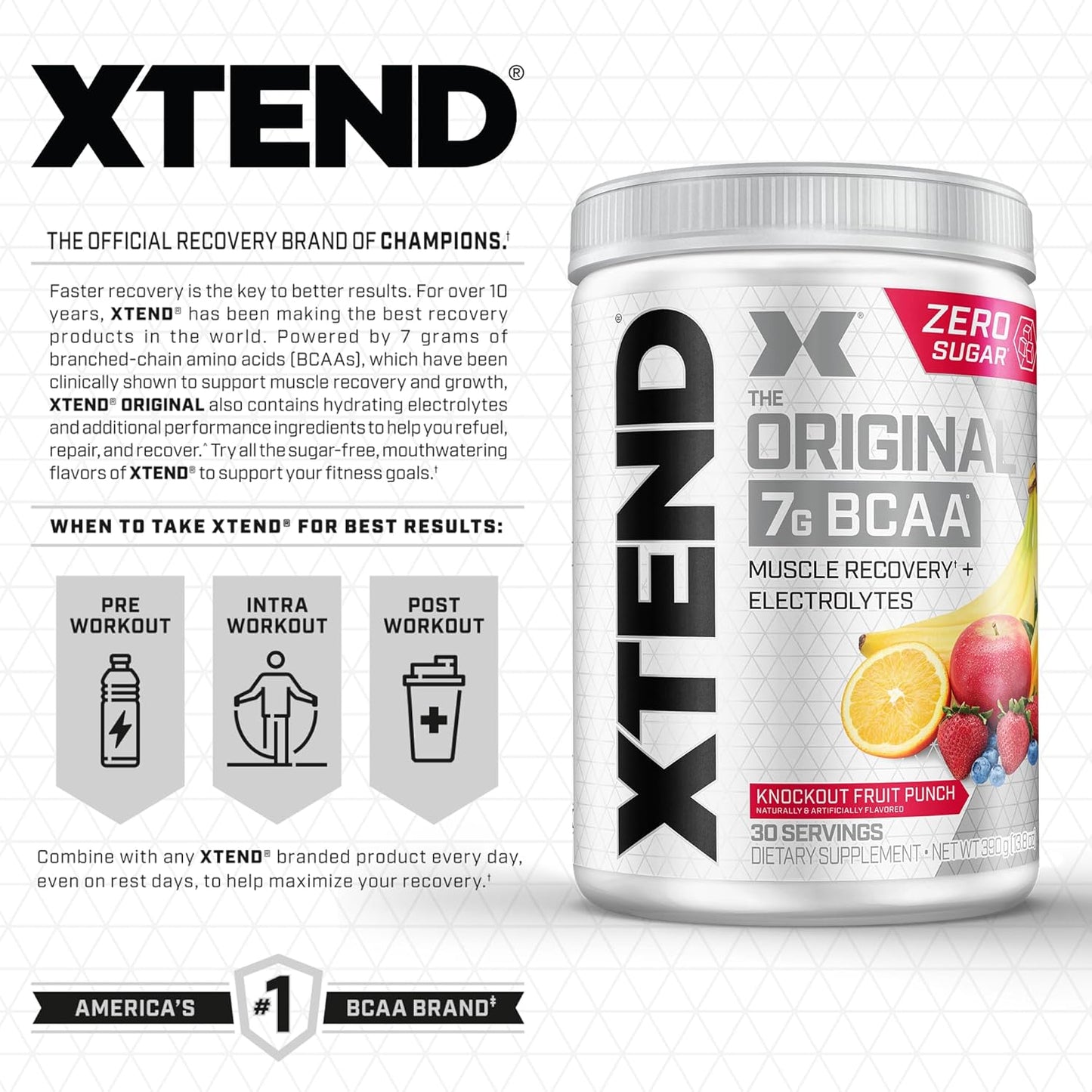 Cellucor C4 Original Pre Workout Powder & XTEND BCAA Bundle, Fruit Punch Flavor, 30 Servings Each