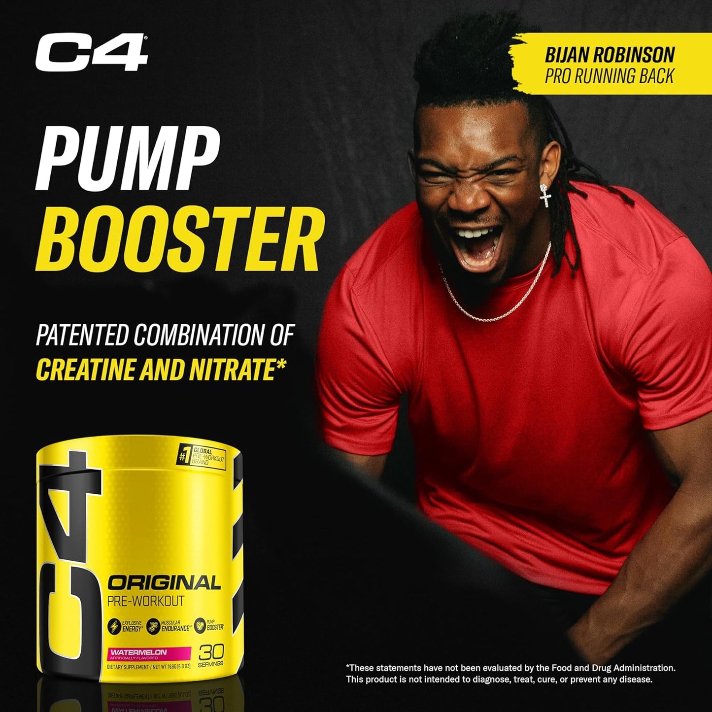 Cellucor C4 Original Watermelon Sugar-Free Pre Workout Powder for Men & Women - Energy Supplement with Caffeine, Beta Alanine, and Creatine (30 Servings)