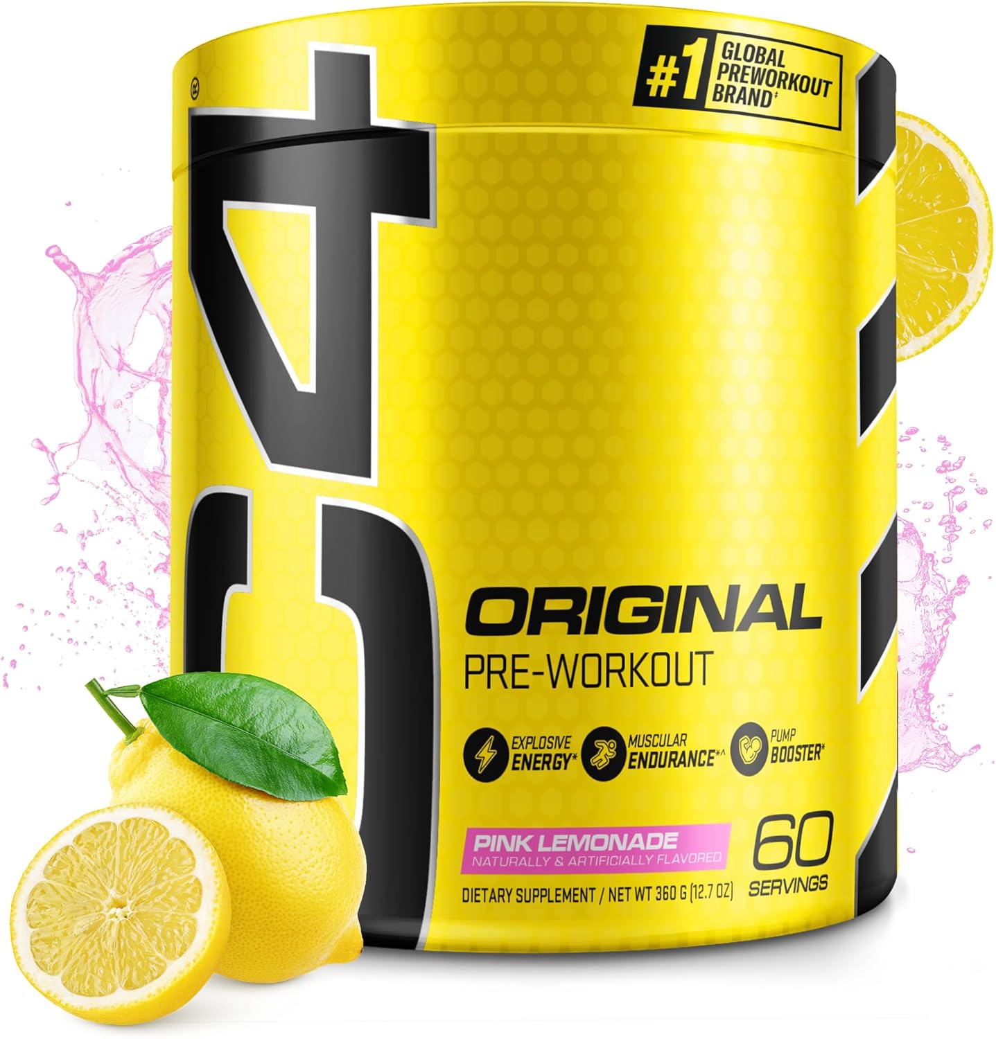 Cellucor C4 Pink Lemonade Pre Workout Powder - Sugar Free Energy Boost with Vitamin C, Caffeine, Beta Alanine, and Creatine - 60 Servings for Men & Women