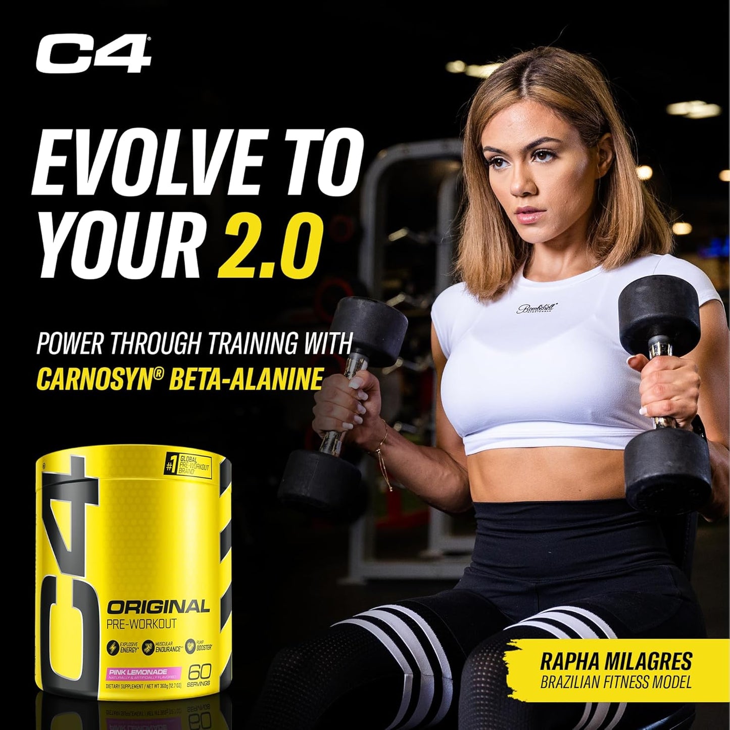 Cellucor C4 Pink Lemonade Pre Workout Powder - Sugar Free Energy Boost with Vitamin C, Caffeine, Beta Alanine, and Creatine - 60 Servings for Men & Women