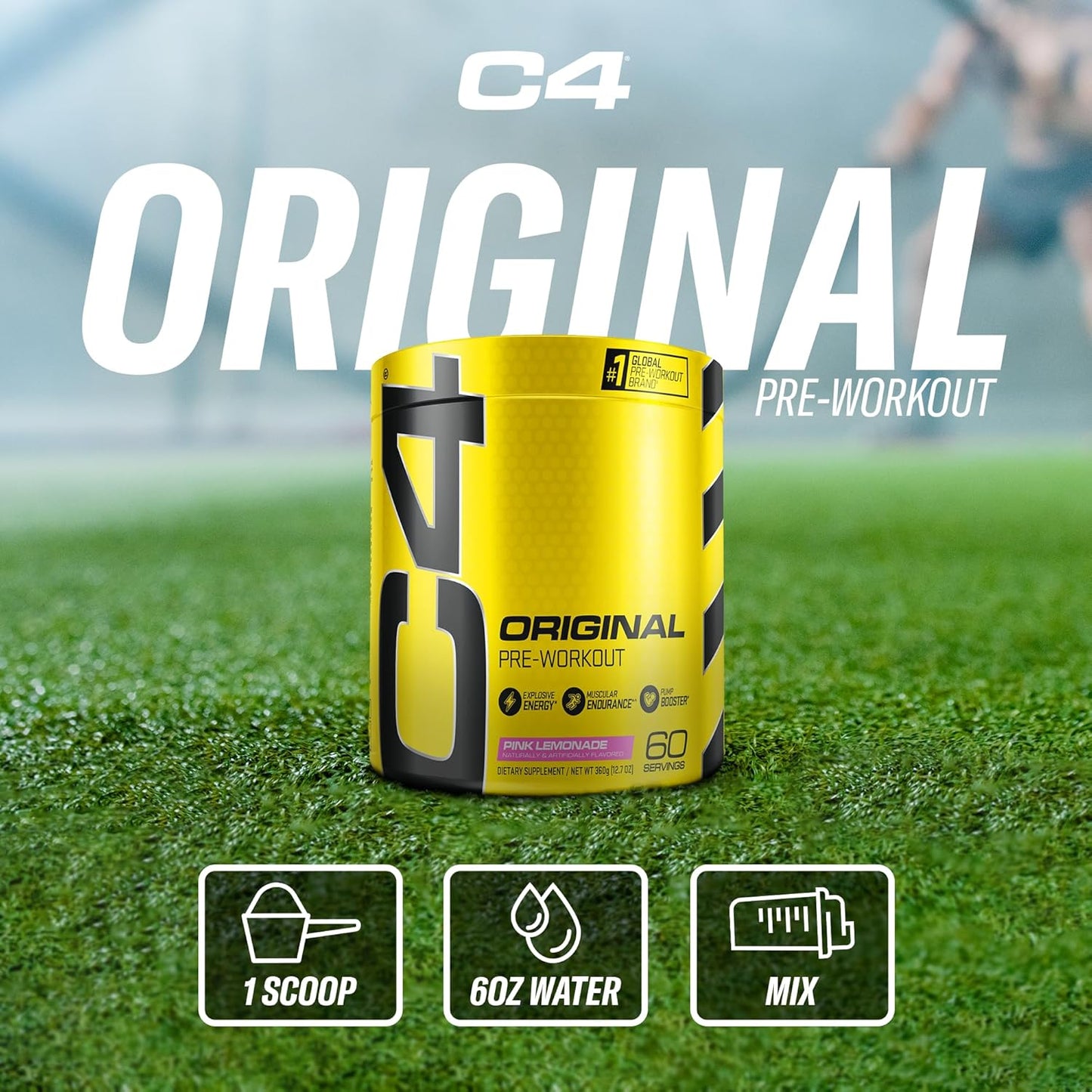 Cellucor C4 Pink Lemonade Pre Workout Powder - Sugar Free Energy Boost with Vitamin C, Caffeine, Beta Alanine, and Creatine - 60 Servings for Men & Women