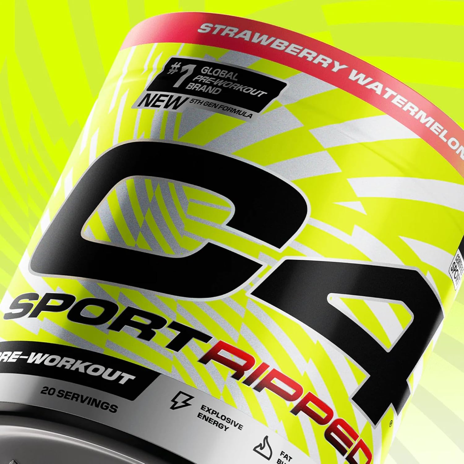 Cellucor C4 Ripped Sport Pre Workout Powder - NSF Certified for Sport - 200mg Caffeine - Cayenne Extract - Carnitine Tartrate - Beta-Alanine - Artic Snow Cone, 20 Servings