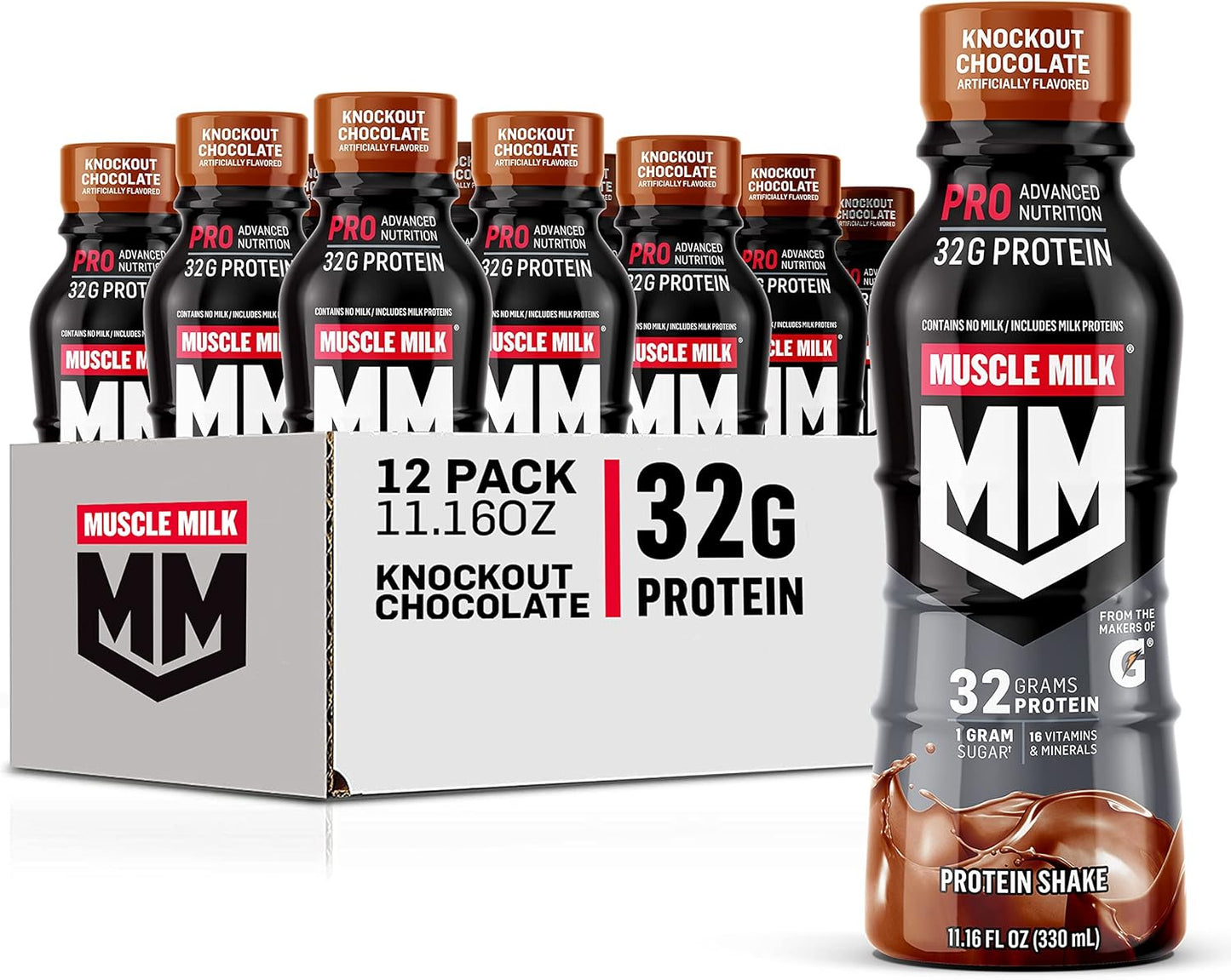 Cellucor C4 Ripped Sport Pre Workout Powder & Muscle Milk Pro Advanced Protein Shake Bundle - Arctic Snow Cone & Knockout Chocolate Flavor - 12 Pack of 11.16 Fl Oz Bottles