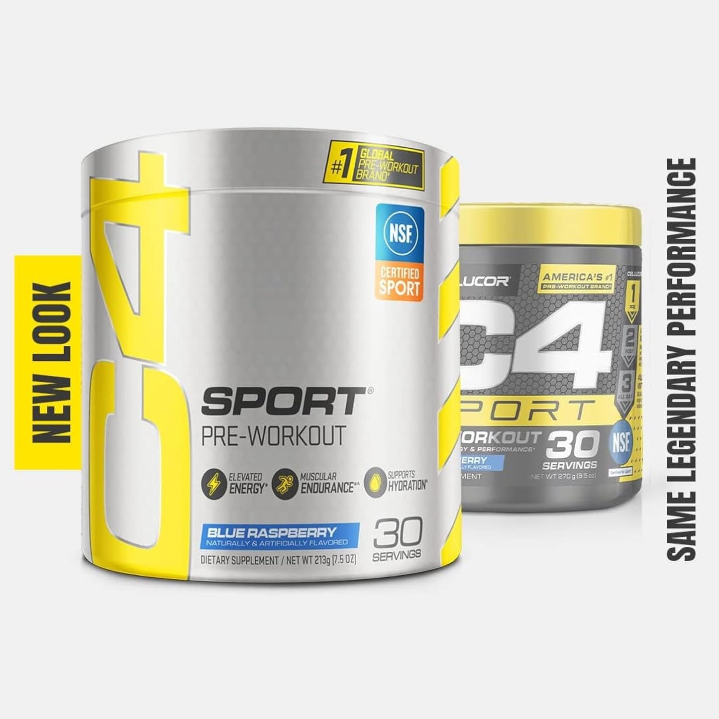 Cellucor C4 Sport Blue Raspberry Pre Workout Powder - NSF Certified Energy Blend with Creatine, Caffeine, and Beta-Alanine - 30 Servings