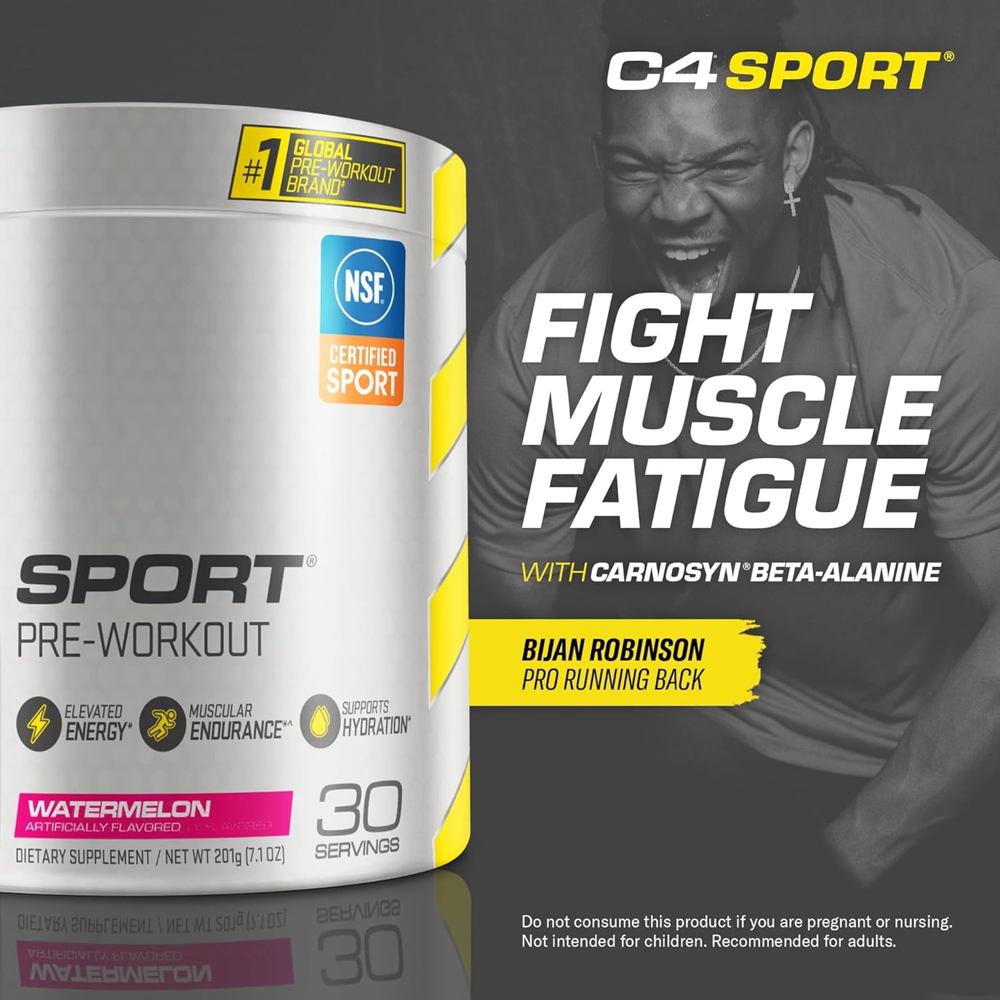 Cellucor C4 Sport Watermelon Pre Workout Powder - Energy Booster with Creatine, Caffeine, and Beta-Alanine - NSF Certified - 30 Servings